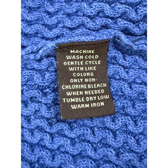 Tasso Elba Blue Long Sleevew 100% Cotton Knit 3/4 Zip Up Sweater Top Size XL - Picture 8 of 9